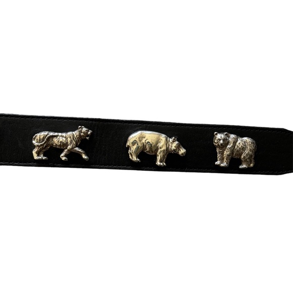 1992 100% leather belt and solid brass animals and buckle. Waist: 35 - Picture 2 of 5